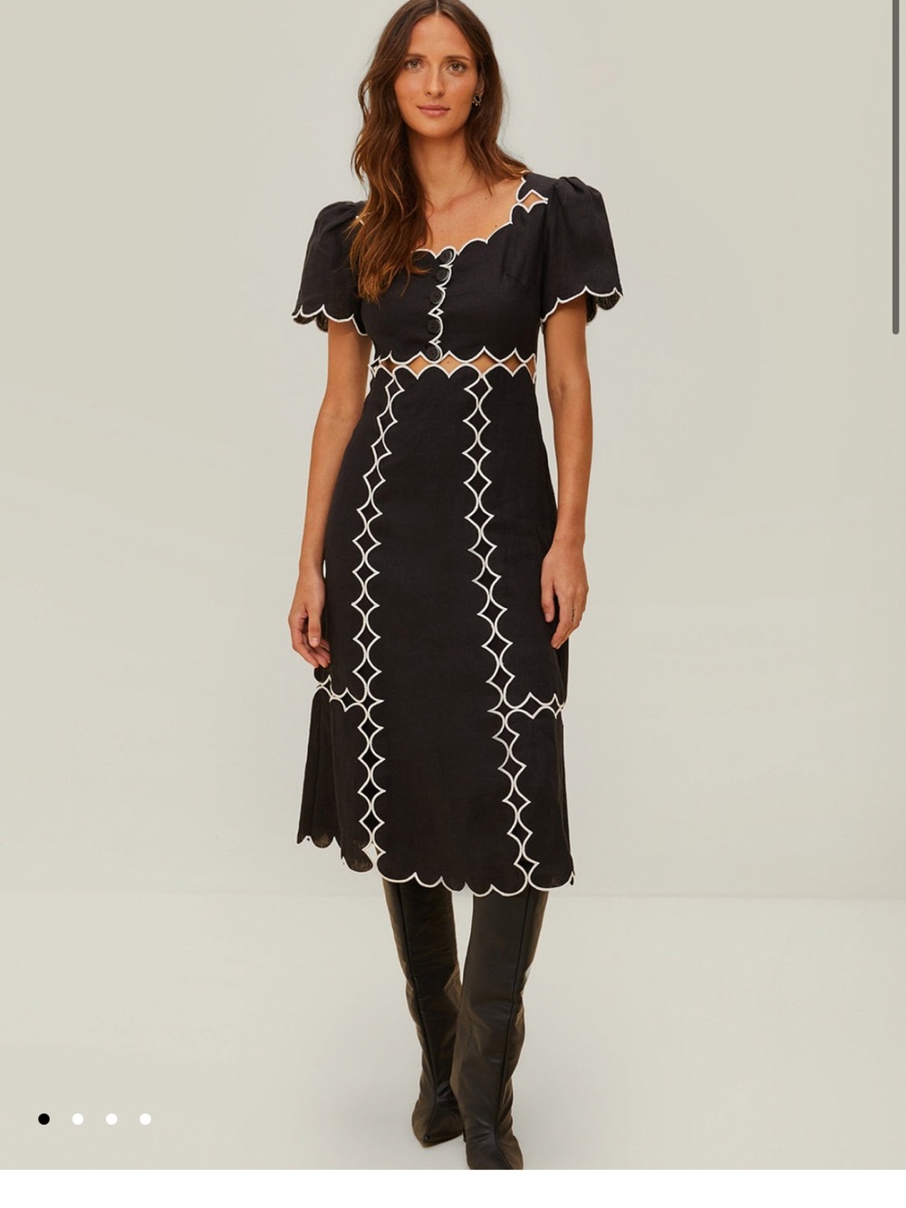 Farm Rio Black Short Sleeve Maxi Dress - Picture 3 of 5